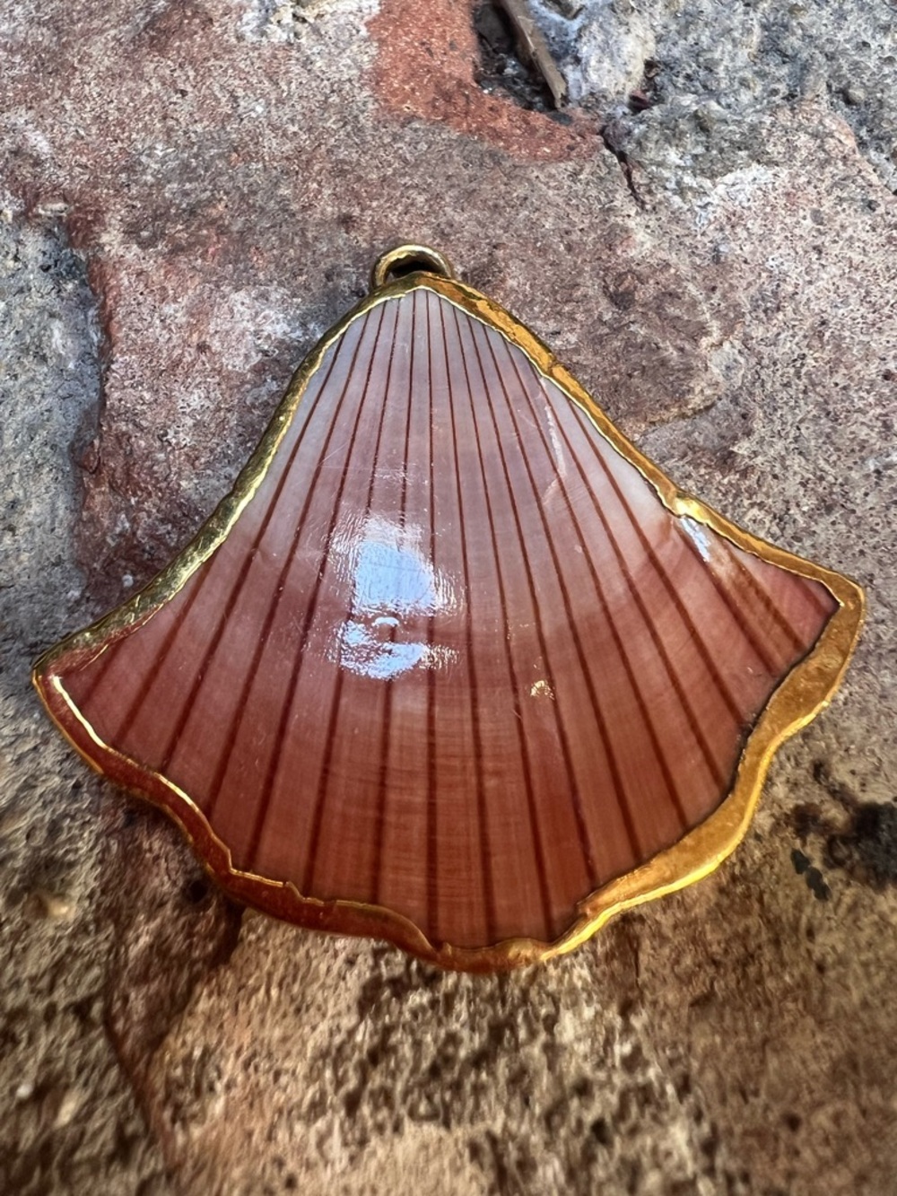Vintage Gold Dipped Sea-Shell Pendant